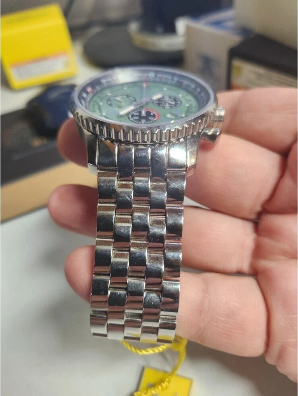 Chase Durer Flight Commander Quartz Stainless Steel Green Dial, 49mm (CDW-0073)